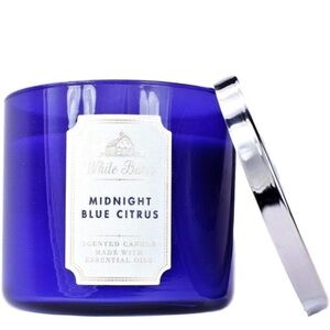 NWT bath & body works White Barn midnight blue citrus scented candle 3 wicked